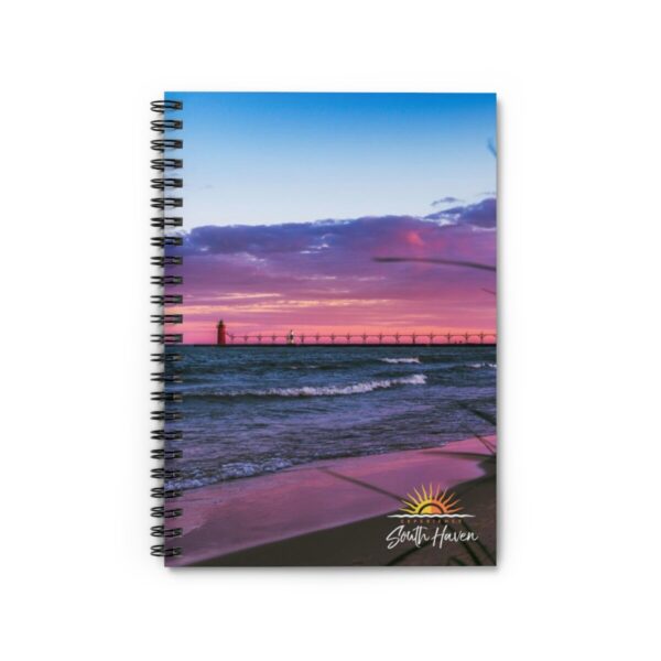 Experience South Haven - Purple Lighthouse - Spiral Notebook - Ruled Line - Image 2