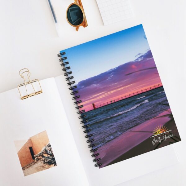Experience South Haven - Purple Lighthouse - Spiral Notebook - Ruled Line - Image 5