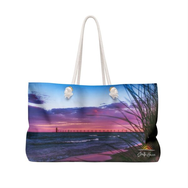 Purple South Haven Lighthouse - Weekender Bag - Image 2