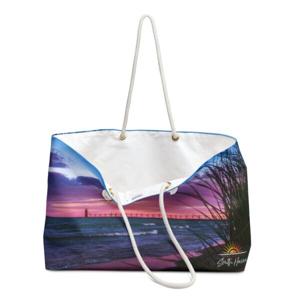 Purple South Haven Lighthouse - Weekender Bag - Image 3