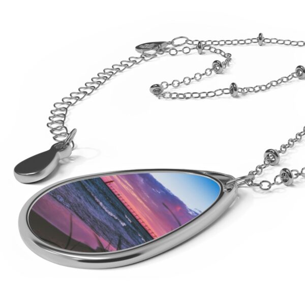 Purple South Haven Lighthouse - Oval Necklace - Image 3