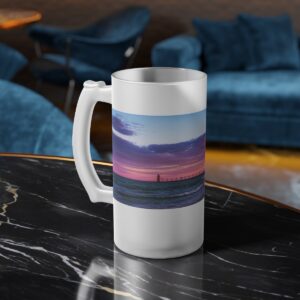 Experience South Haven - Purple Lighthouse - Frosted Glass Beer Mug